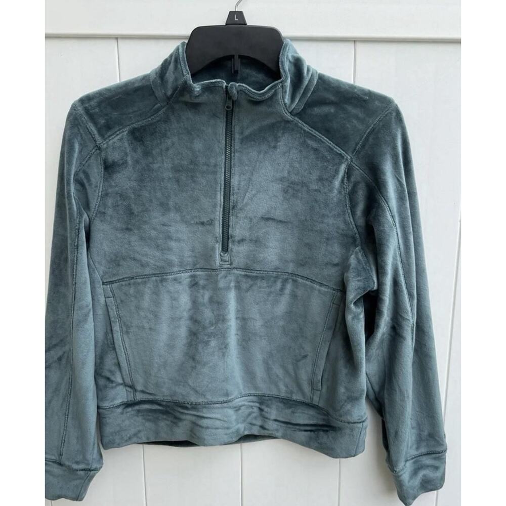 DSG Velour 1/2 Zip Pullover Girls Large (14) Dark Green Velour New with Tags